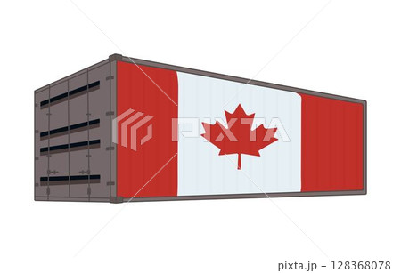 Canada national flag with shipping container Canada national flag with shipping container 128368078