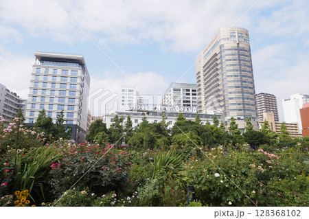 山下公園から見た山下臨港パーク 128368102