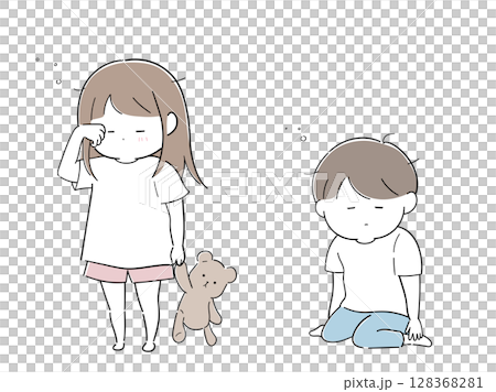 Sleepy little girl and boy set 128368281
