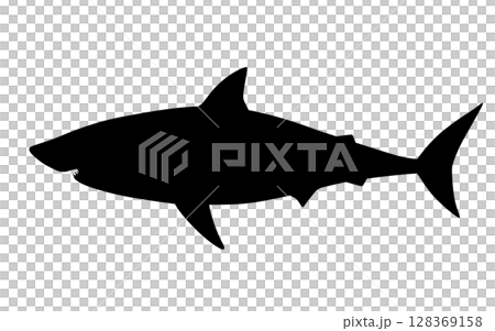 Great white shark silhouette_vector illustration Great white shark silhouette_vector illustration 128369158