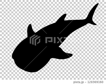 鯨鯊剪影_向量插圖 鯨鯊剪影_向量插圖 128369160