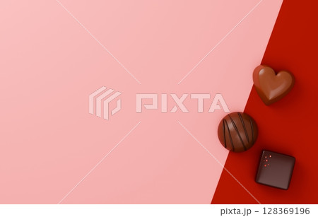 3D素材_バレンタインチョコレート 3D素材_バレンタインチョコレート 128369196