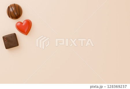 3D素材_バレンタインチョコレート 128369237
