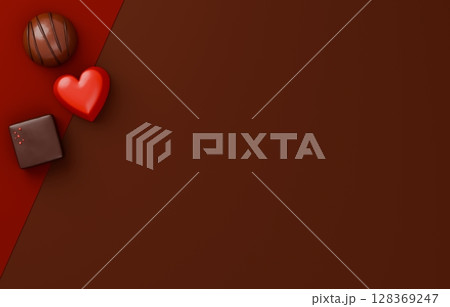 3D素材_バレンタインチョコレート 128369247