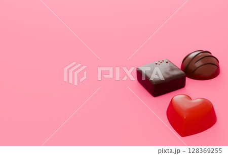 3D素材_バレンタインチョコレート 128369255