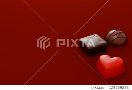 3D素材_バレンタインチョコレート 3D素材_バレンタインチョコレート 128369258