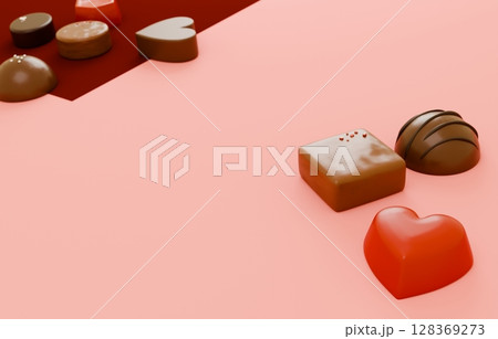 3D素材_バレンタインチョコレート 128369273