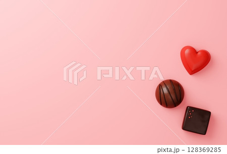 3D素材_バレンタインチョコレート 128369285