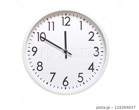 Wall clock showing 11:50 or 23:50. minimalist analog wall clock. suitable for time concept, deadline, schedule, or time zone visuals. Wall clock showing 11:50 or 23:50. minimalist analog wall clock. suitable for time concept, deadline, schedule, or time zone visuals. 128369837