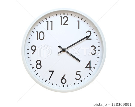 Wall clock showing 04:10 or 16:10. minimalist analog wall clock. suitable for time concept, deadline, schedule, or time zone visuals. Wall clock showing 04:10 or 16:10. minimalist analog wall clock. suitable for time concept, deadline, schedule, or time zone visuals. 128369891