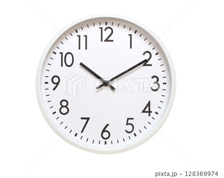 Wall clock showing 10:10 or 22:10. minimalist analog wall clock. suitable for time concept, deadline, schedule, or time zone visuals. Wall clock showing 10:10 or 22:10. minimalist analog wall clock. suitable for time concept, deadline, schedule, or time zone visuals. 128369974