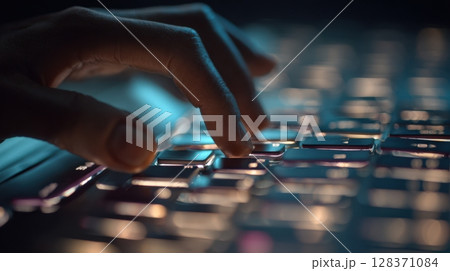 First-Person View of Entering Credit Card Info on Digital Keyboard 128371084