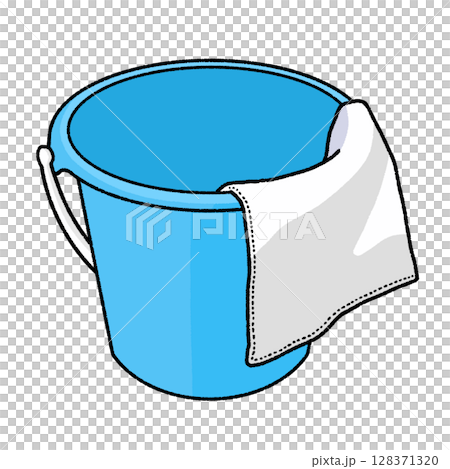Bucket and dust cloth 128371320