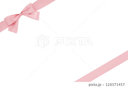 3D素材_リボン_ピンク 128371457
