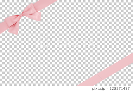 3D素材_リボン_ピンク 128371457
