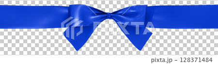 3D素材_リボン_青 128371484