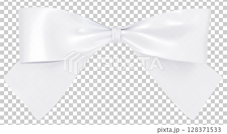 3D素材_リボン_白 3D素材_リボン_白 128371533