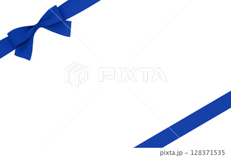 3D素材_リボン_青 128371535