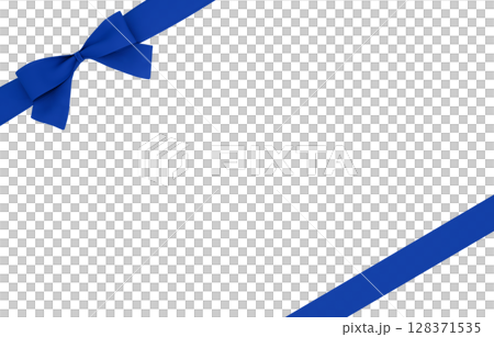 3D素材_リボン_青 128371535