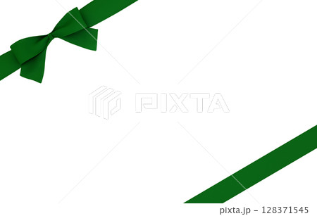 3D素材_リボン_緑 3D素材_リボン_緑 128371545