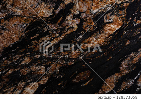 Natural Black Magma granite background, texture for stylish interior. 128373059