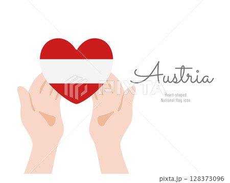 [オーストリア]手と国旗のアイコン ベクターイラスト 128373096