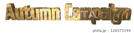3DCG文字「Autumn Campaign（オータムキャンペーン）」秋のキャンペーン 128373144