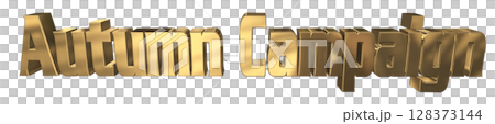 3DCG文字「Autumn Campaign（オータムキャンペーン）」秋のキャンペーン 128373144