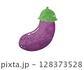 手描き風のシンプルなナスのイラスト 128373528