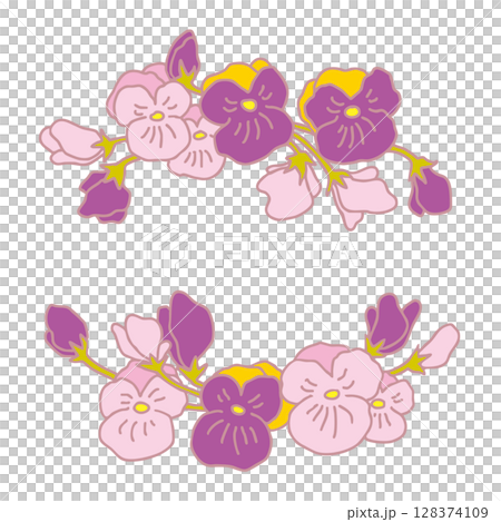 Pansy frame pastel colors 128374109