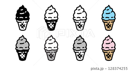 ice cream cone icon cartoon character doodle vector food pastel logo symbol outline isolated illustration design ice cream cone icon cartoon character doodle vector food pastel logo symbol outline isolated illustration design 128374255