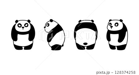 panda Bear vector polar bear icon fat teddy cartoon character doodle logo illustration symbol design 128374258