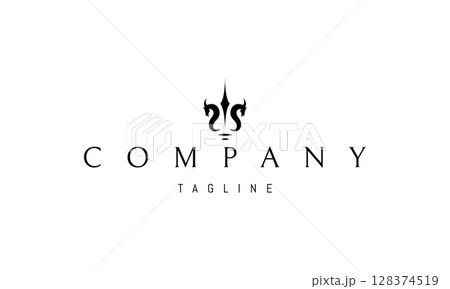A vector logo image a stylized trident with seahorse heads forming its prongs, blending marine symbolism with mythological elements. A vector logo image a stylized trident with seahorse heads forming its prongs, blending marine symbolism with mythological elements. 128374519