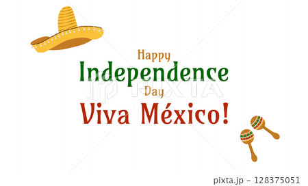 Mexican Independence Day Viva Mexico Fiesta 16th. Design template Poster card banner background. Vector illustration 128375051