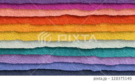 Colorful torn paper layers create textured background full of pride and vibrant energy perfect for month celebrations and creative projects 128375140