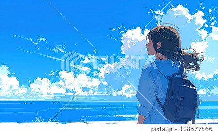 夏の旅行、夏のイメージカット 128377566