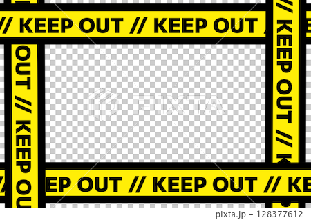 立ち入り禁止テープのフレーム～KEEP OUT～ 128377612