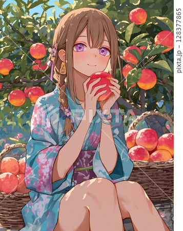 桃色に染まる夏、心ときめくひととき 128377865