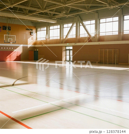 誰もいない体育館 128378144