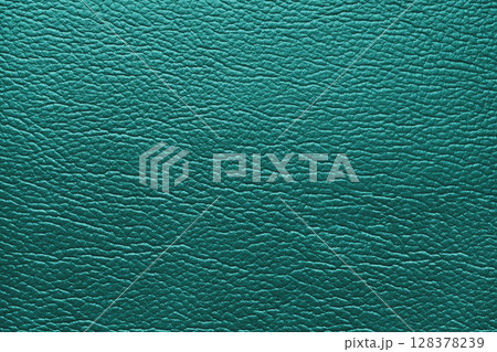 Glossy structure of genuine leather, natural turquose colored skin surface, leatharette texture 128378239