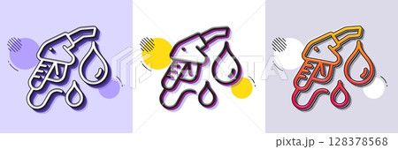 Petrol station line icon. Halftone dotted pattern. Gradient icon with grain shadow. Filling gas station sign. Diesel fuel symbol. Line petrol station icon. Various designs. Vector 128378568