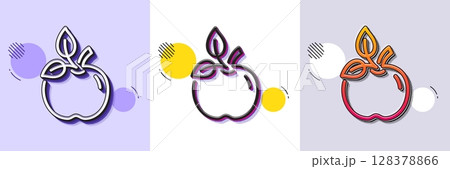 Eco food line icon. Halftone dotted pattern. Gradient icon with grain shadow. Organic tested sign. Fair trade symbol. Line eco food icon. Various designs. Vector Eco food line icon. Halftone dotted pattern. Gradient icon with grain shadow. Organic tested sign. Fair trade symbol. Line eco food icon. Various designs. Vector 128378866