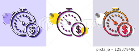 Last minute sale line icon. Halftone dotted pattern. Gradient icon with grain shadow. Shopping timer sign. Supermarket time symbol. Line last minute icon. Various designs. Vector Last minute sale line icon. Halftone dotted pattern. Gradient icon with grain shadow. Shopping timer sign. Supermarket time symbol. Line last minute icon. Various designs. Vector 128379480
