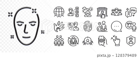 App settings, Yoga and Consulting line icons for web app. Glare of light effect. Message icon. Pack of Opinion, Inspect, Group people pictogram icons. Vector App settings, Yoga and Consulting line icons for web app. Glare of light effect. Message icon. Pack of Opinion, Inspect, Group people pictogram icons. Vector 128379489