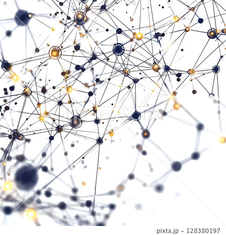 A network of dots and lines that are connected...のイラスト素材 [128380197 ...