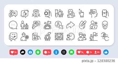 Fist bump, Leadership and Internet app line icons pack. Social media: share, comment, like icons. Lgbt, Like, Lawyer web icon. Couple, Touchscreen gesture, Messages pictogram. Vector Fist bump, Leadership and Internet app line icons pack. Social media: share, comment, like icons. Lgbt, Like, Lawyer web icon. Couple, Touchscreen gesture, Messages pictogram. Vector 128380236