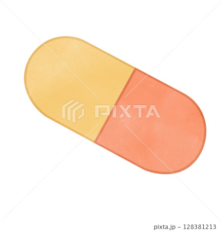 Capsule isolated on white background 128381213