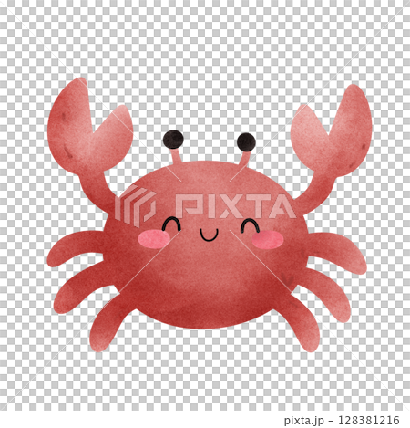 cartoon red crab isolated on white background 128381216