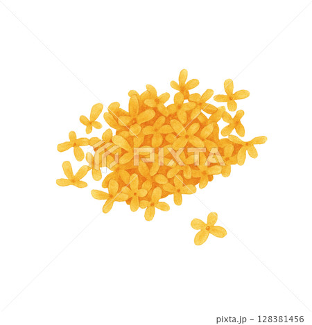 キンモクセイ イラスト 水彩 金木犀 128381456