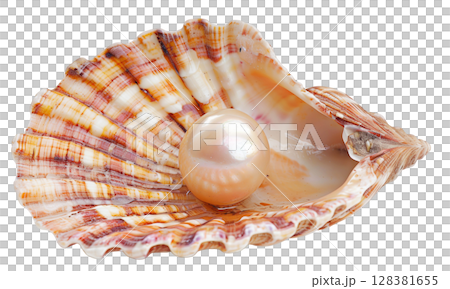Pearl on shell value jewelry isolated on white background png transparent clipart. 128381655